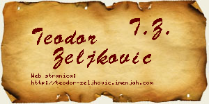 Teodor Zeljković vizit kartica